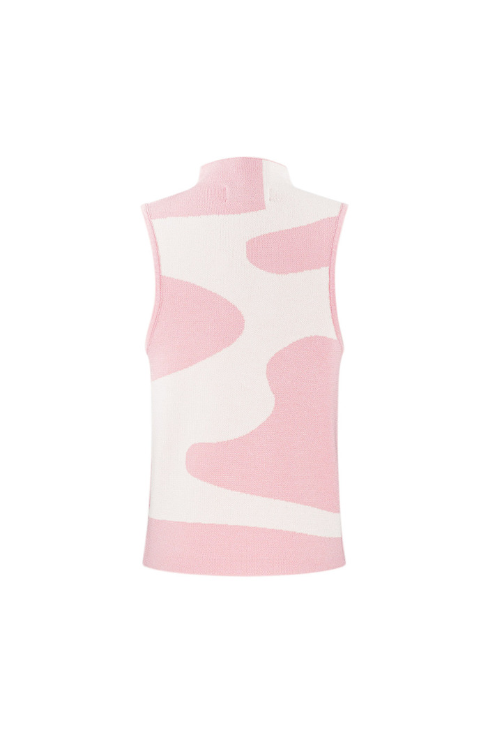Sleeveless top organic stripes - pink white Picture7