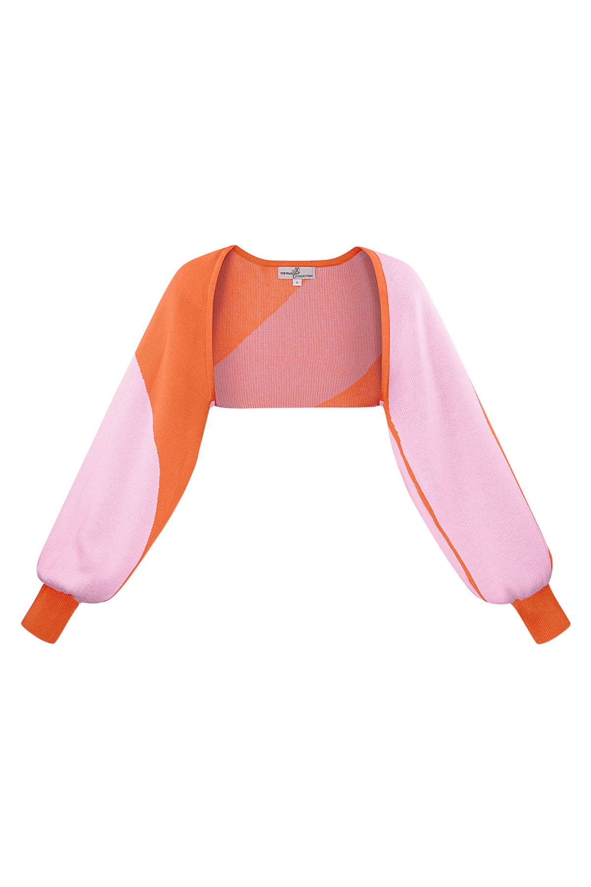 Strickjacke Bio-Streifendruck - rosa orange h5 