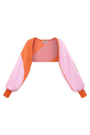 Cardigan organic stripes print - pink orange h5 