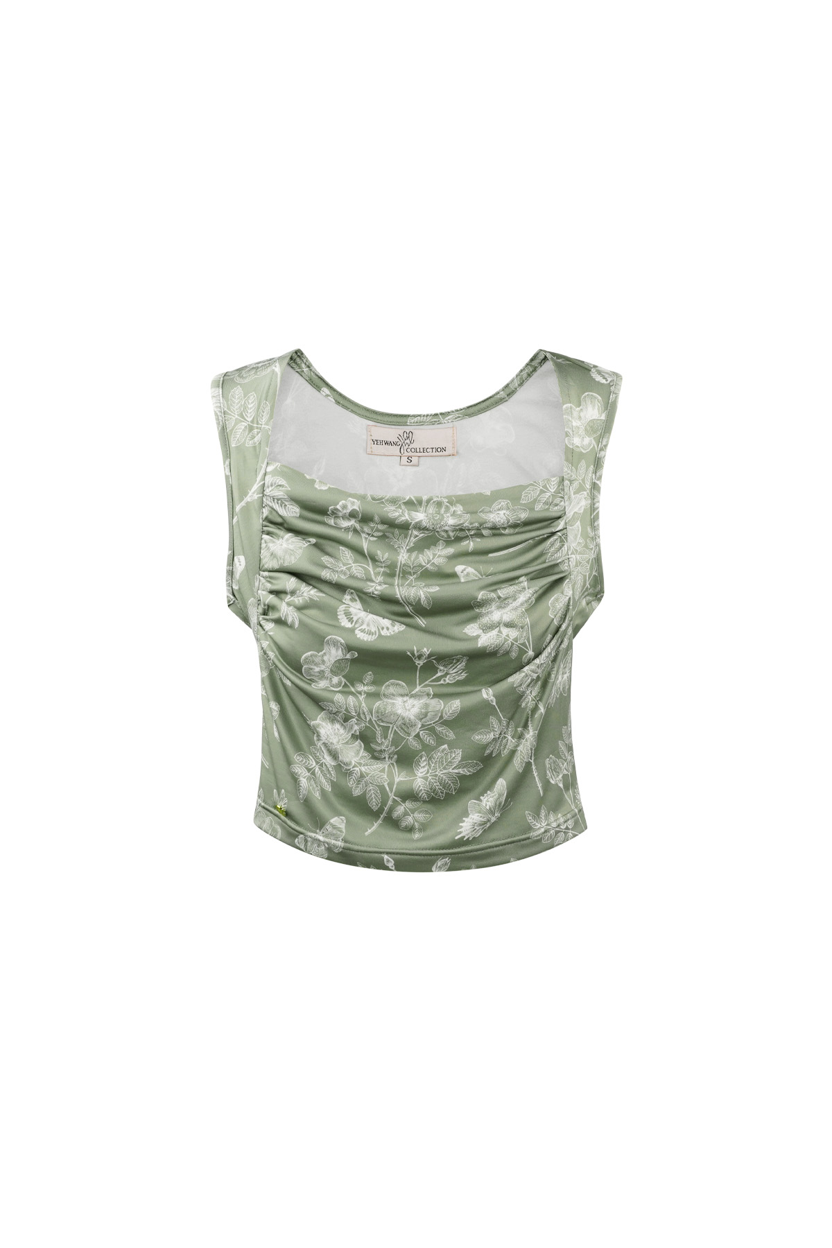 Flower butterfly top - green  2