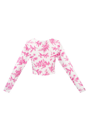 Long sleeve flower top - fuchsia  h5 Picture7