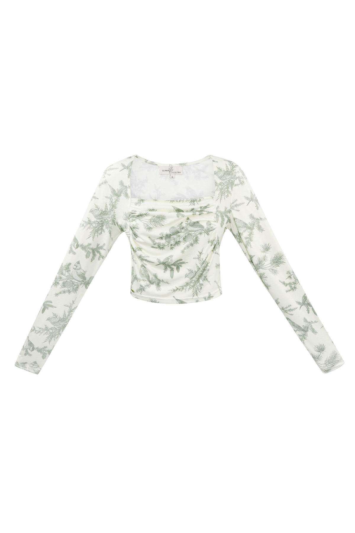 Long sleeve flower top - green  2