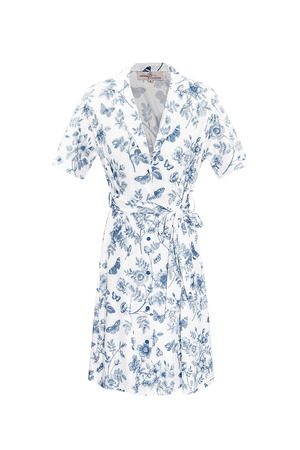 Flower dress with bow - blue  h5 