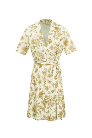Flower dress with bow - beige  h5 