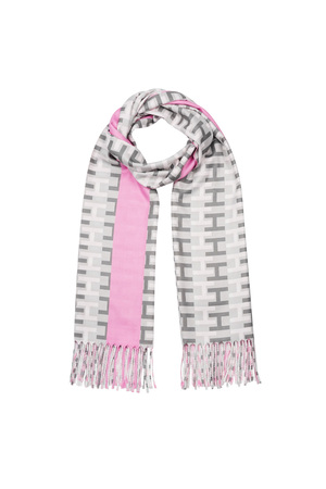 letter H scarf - pink h5 