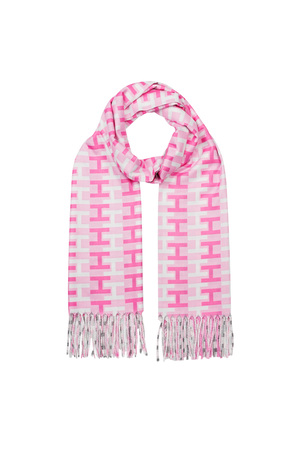 letter H scarf - pink h5 Picture6