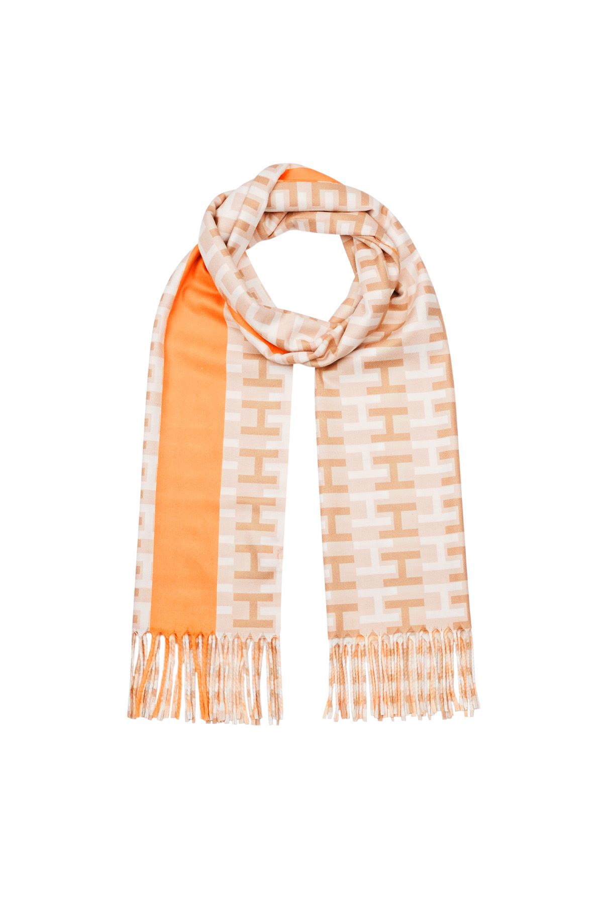 letter H scarf - Orange 2