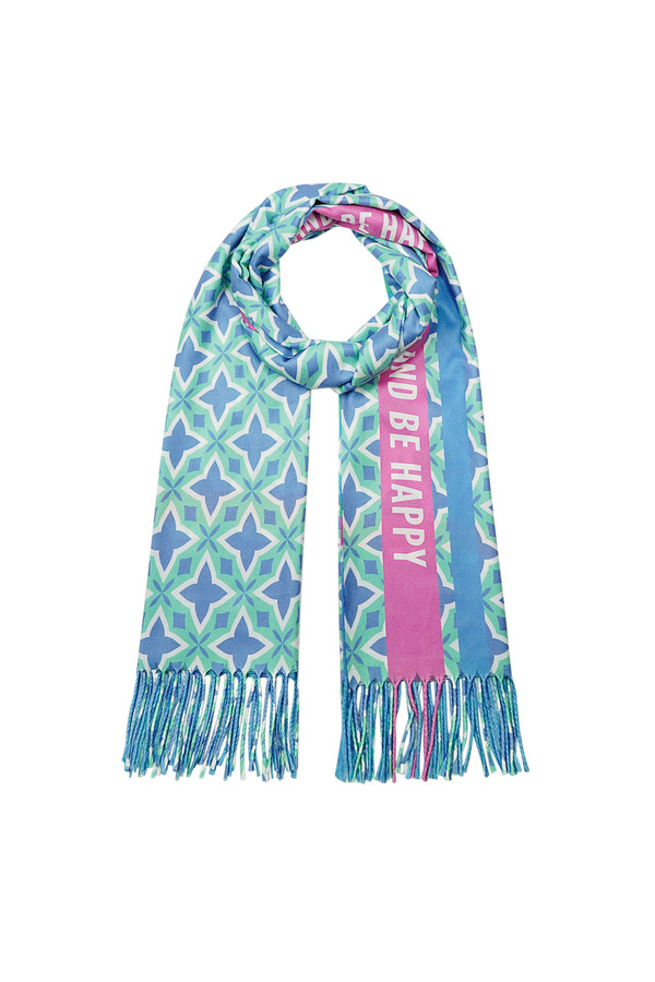 Scarf colorful pattern - blue-green