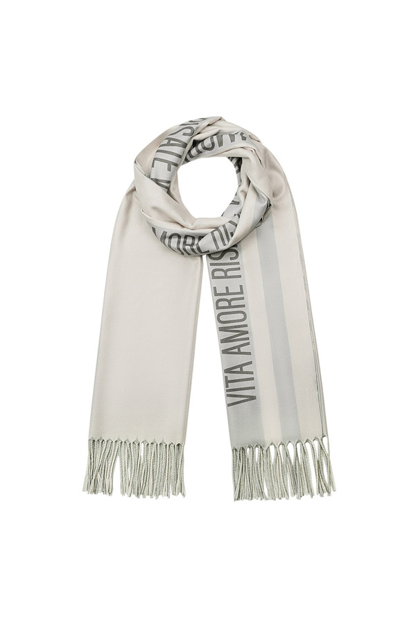 Scarf with text - gray