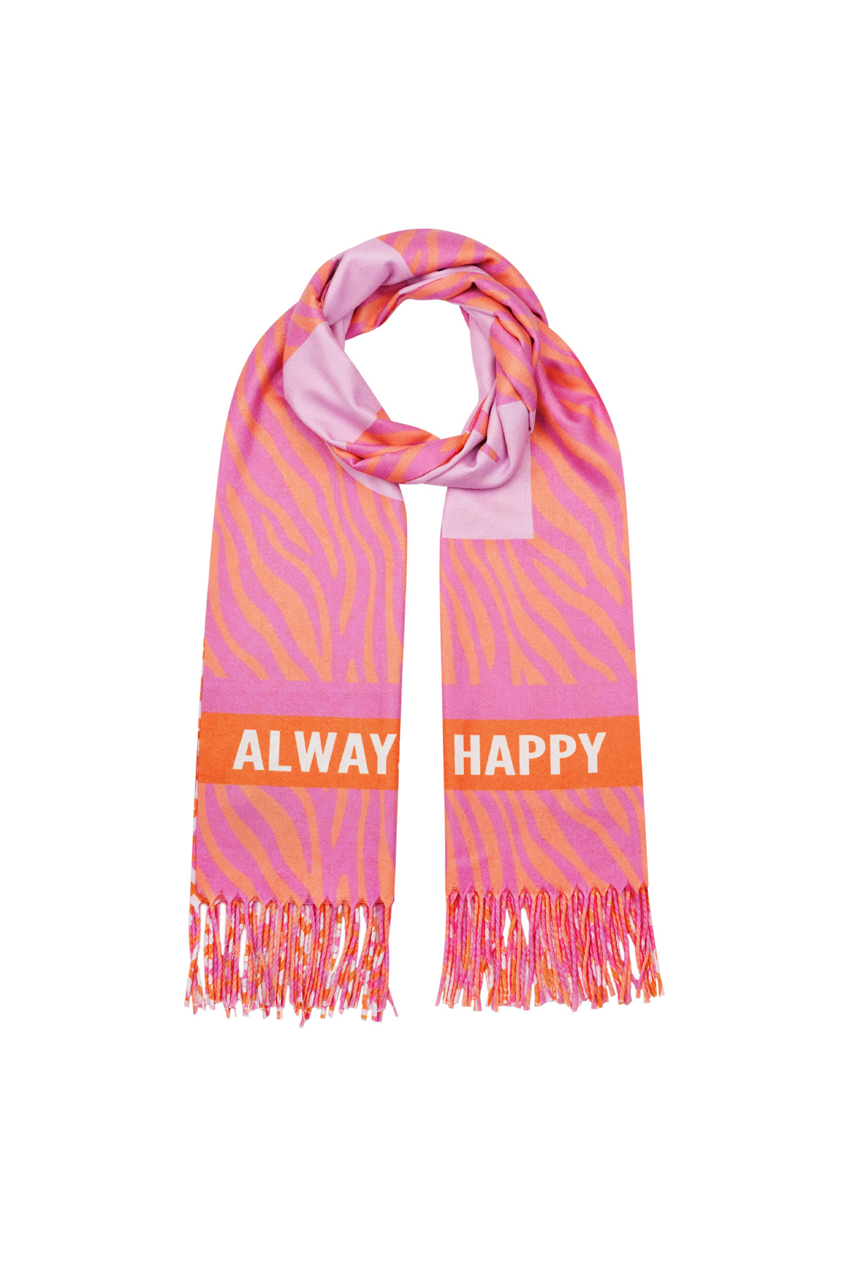 Duo foulard imprimé - rose-orange h5 