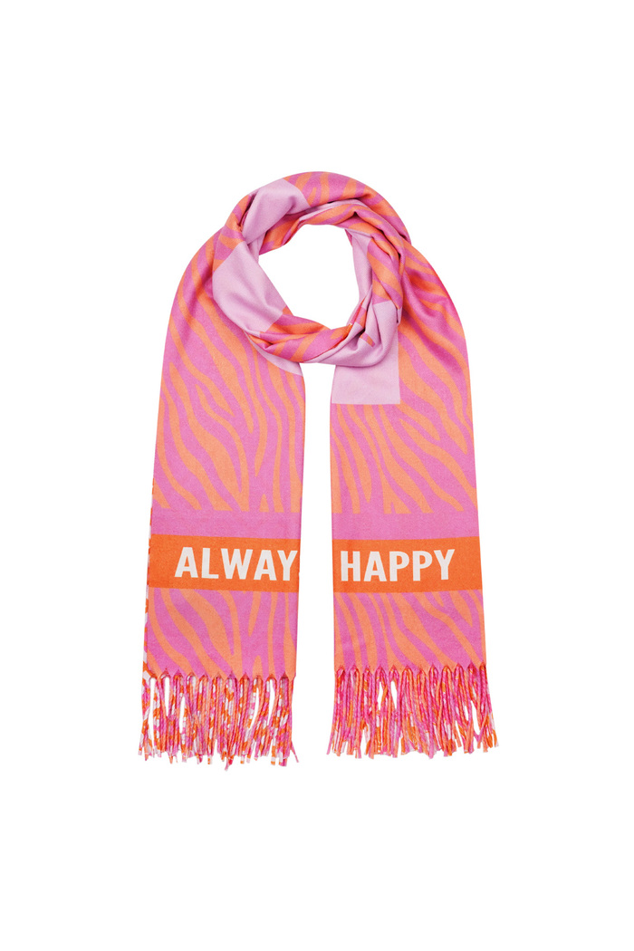 Sjaal duo print - roze-oranje 