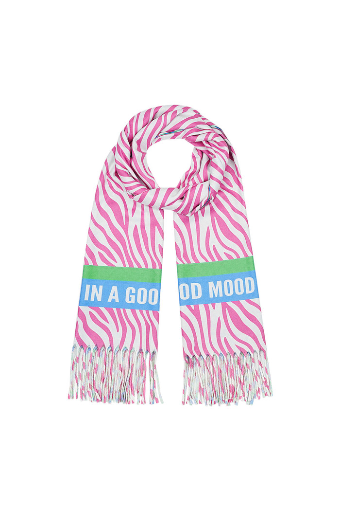 kleurrijke sjaal in a good mood - roze-groen 