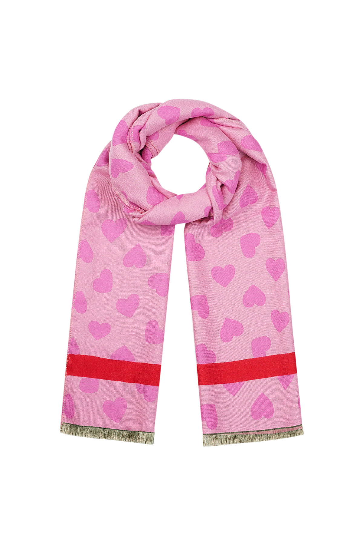 Happy hearts scarf - fuchsia h5 