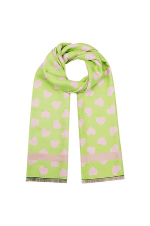 Happy hearts scarf - green h5 