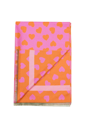 Happy heart scarf - Orange/pink h5 Picture4