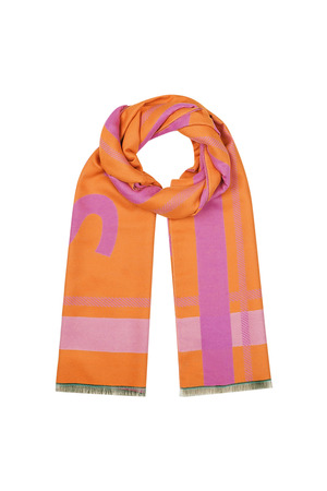 Happy sjaal - roze/ oranje h5 Afbeelding4