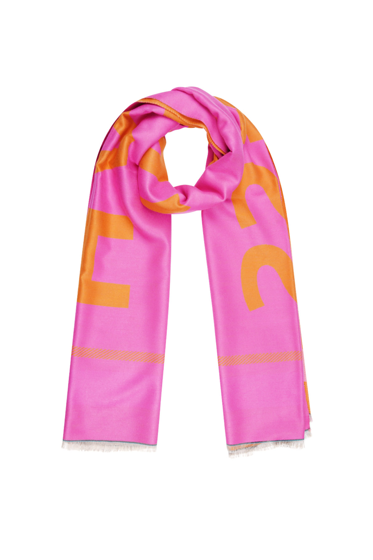 Glücklicher Schal - rosa/orange h5 