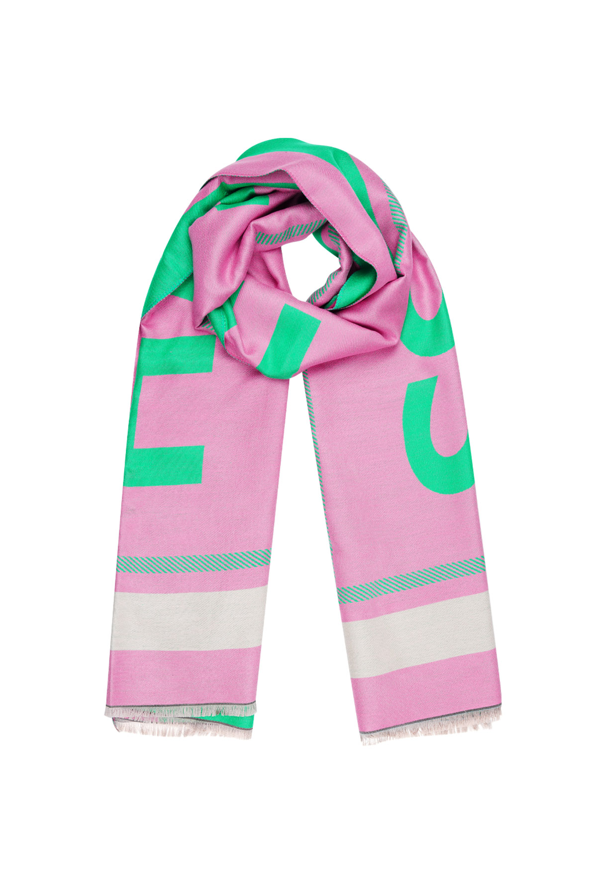 Foulard Happy - rose/vert h5 