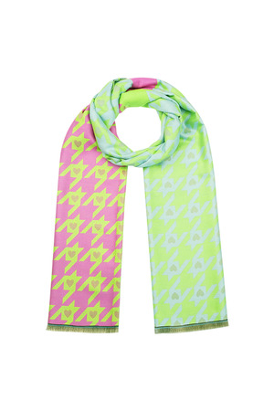 Neon heart scarf - blue/green h5 
