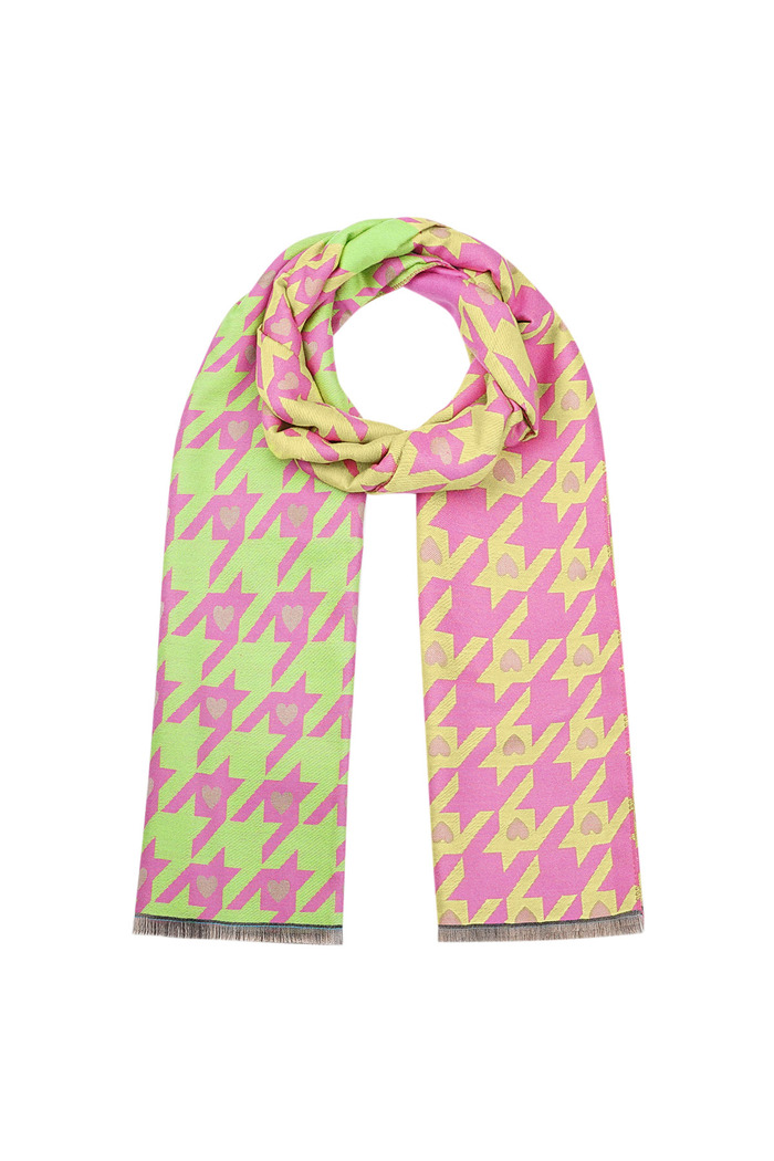 Neon heart scarf - pink 
