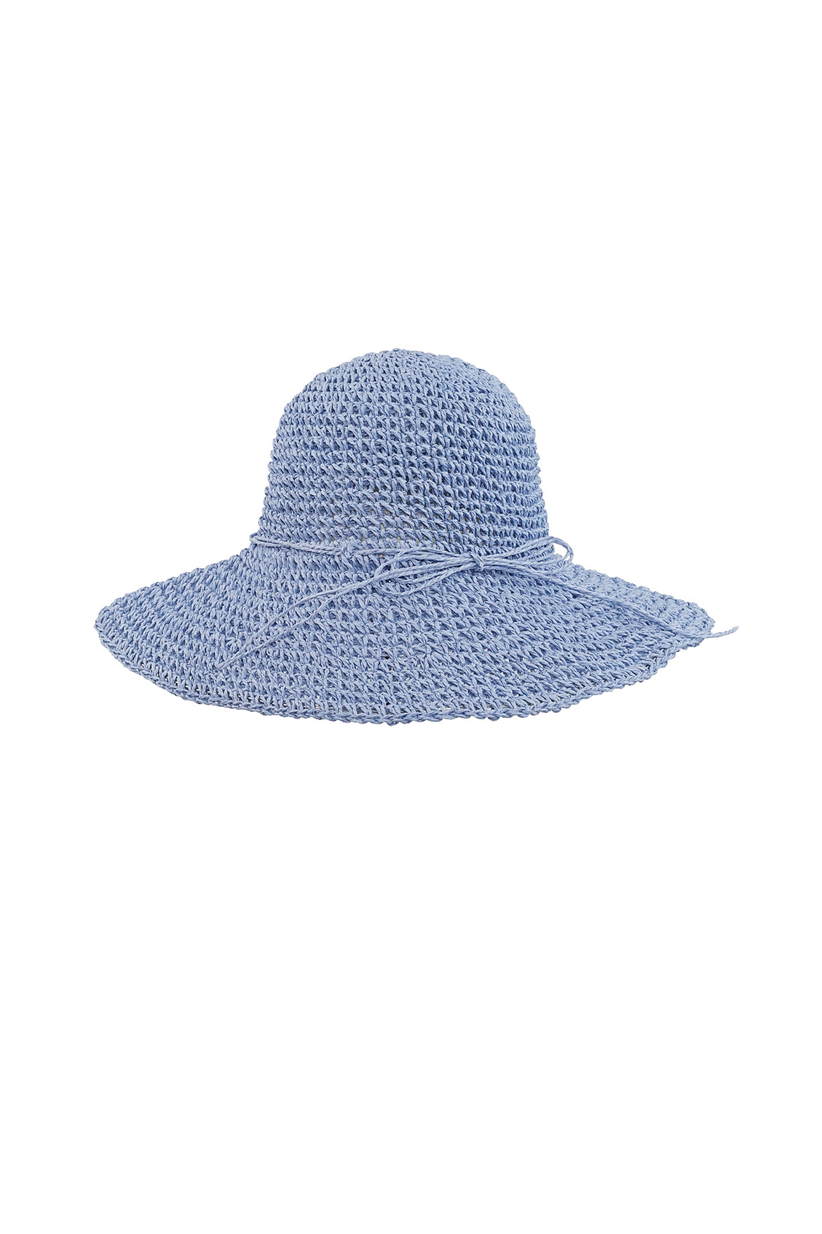 Gorro de crochet con lazo - azul h5 