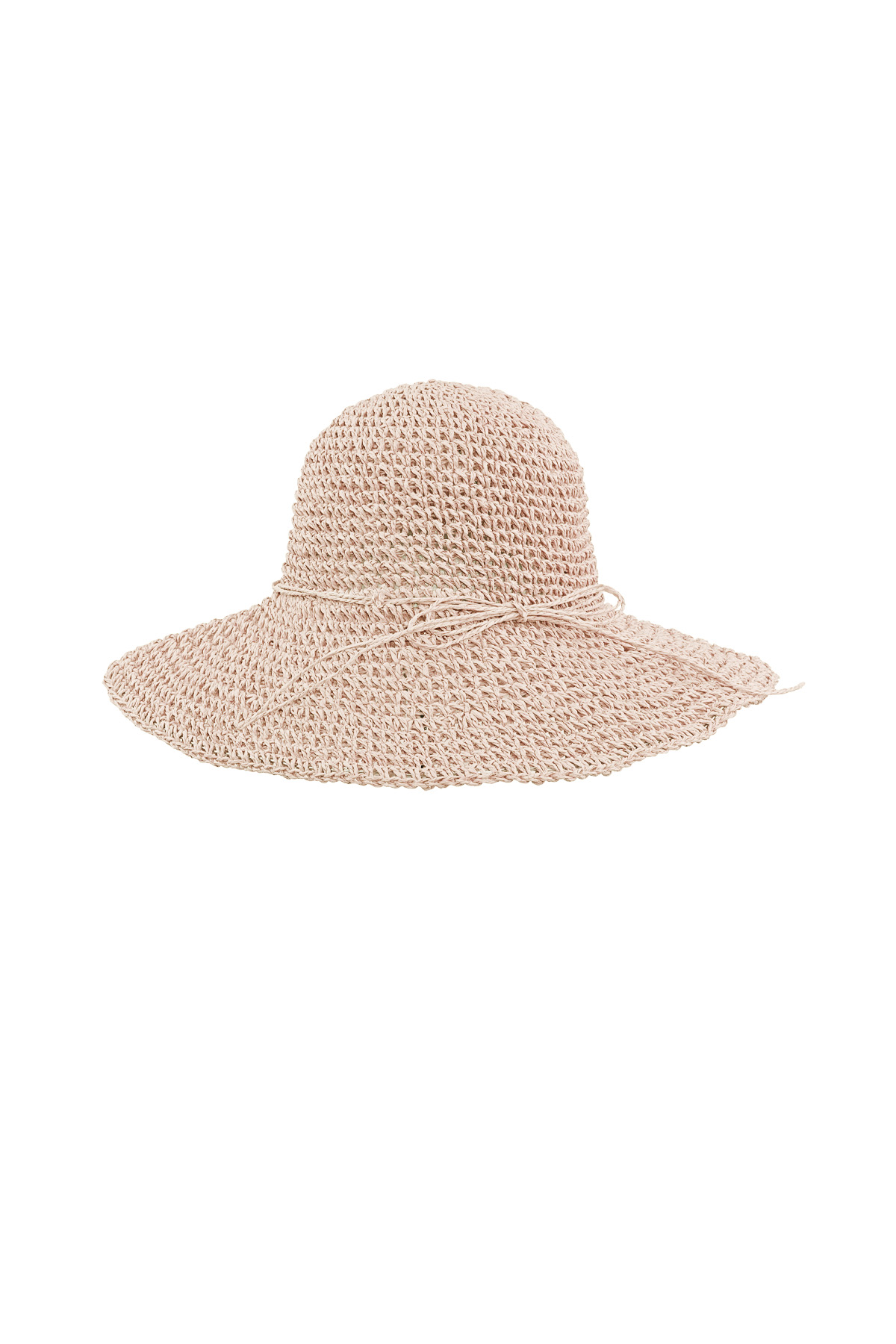 Cappello all'uncinetto con fiocco - rosa h5 