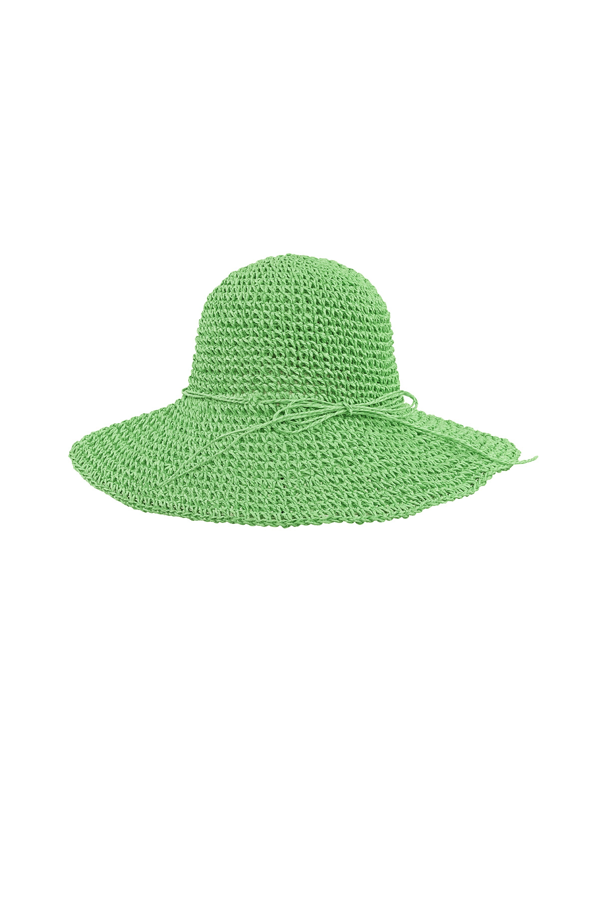 Crochet hoed met strik - groen 