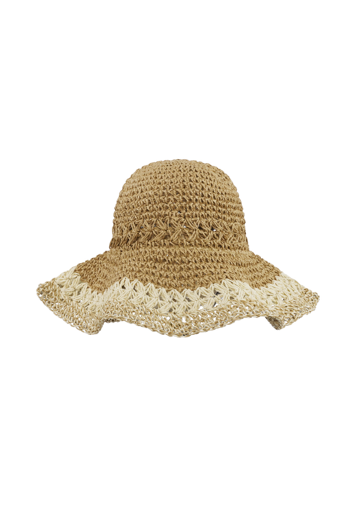 Braided hat with layers - camel 