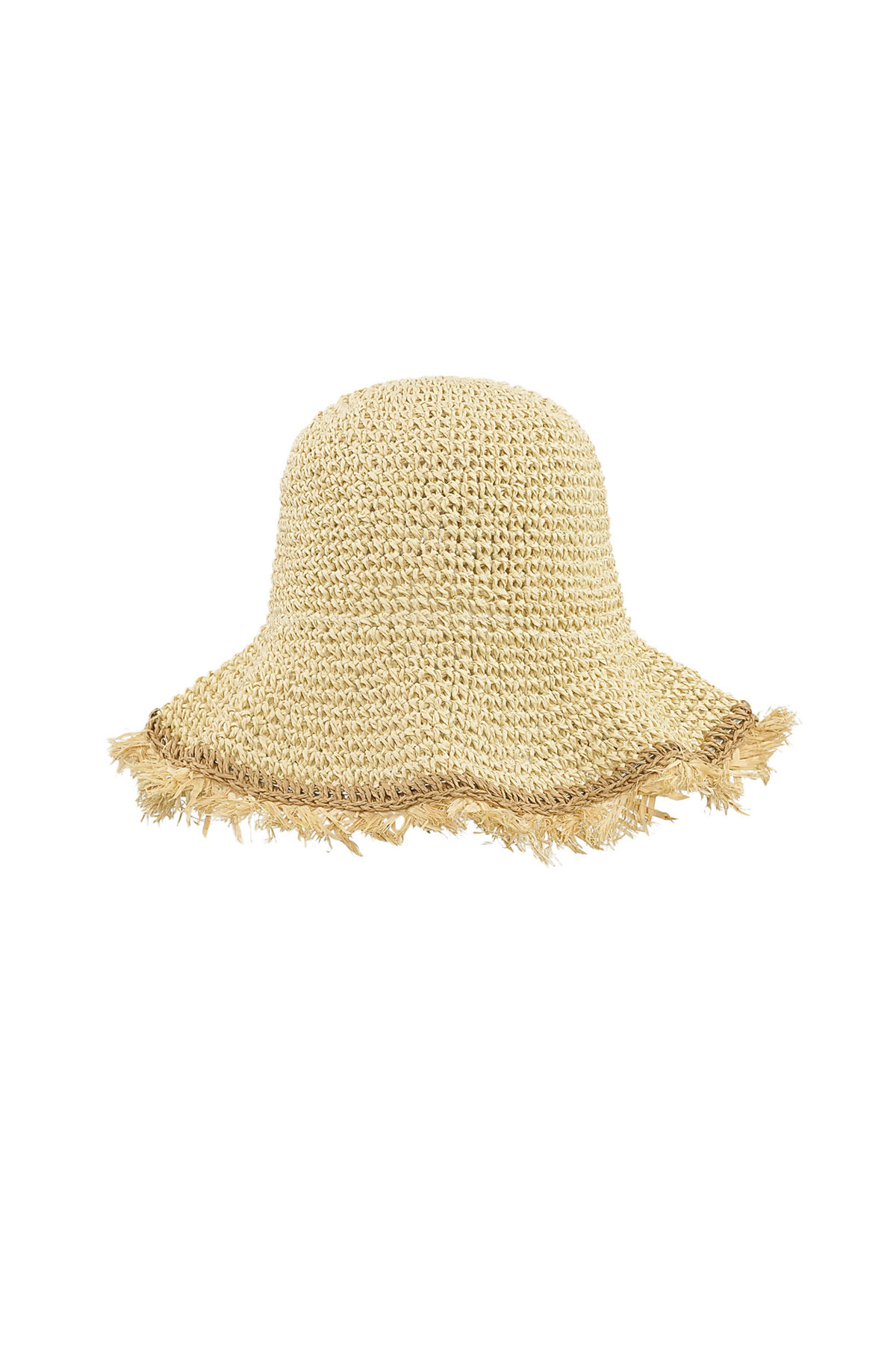 Hat with colored brim - beige  Picture4