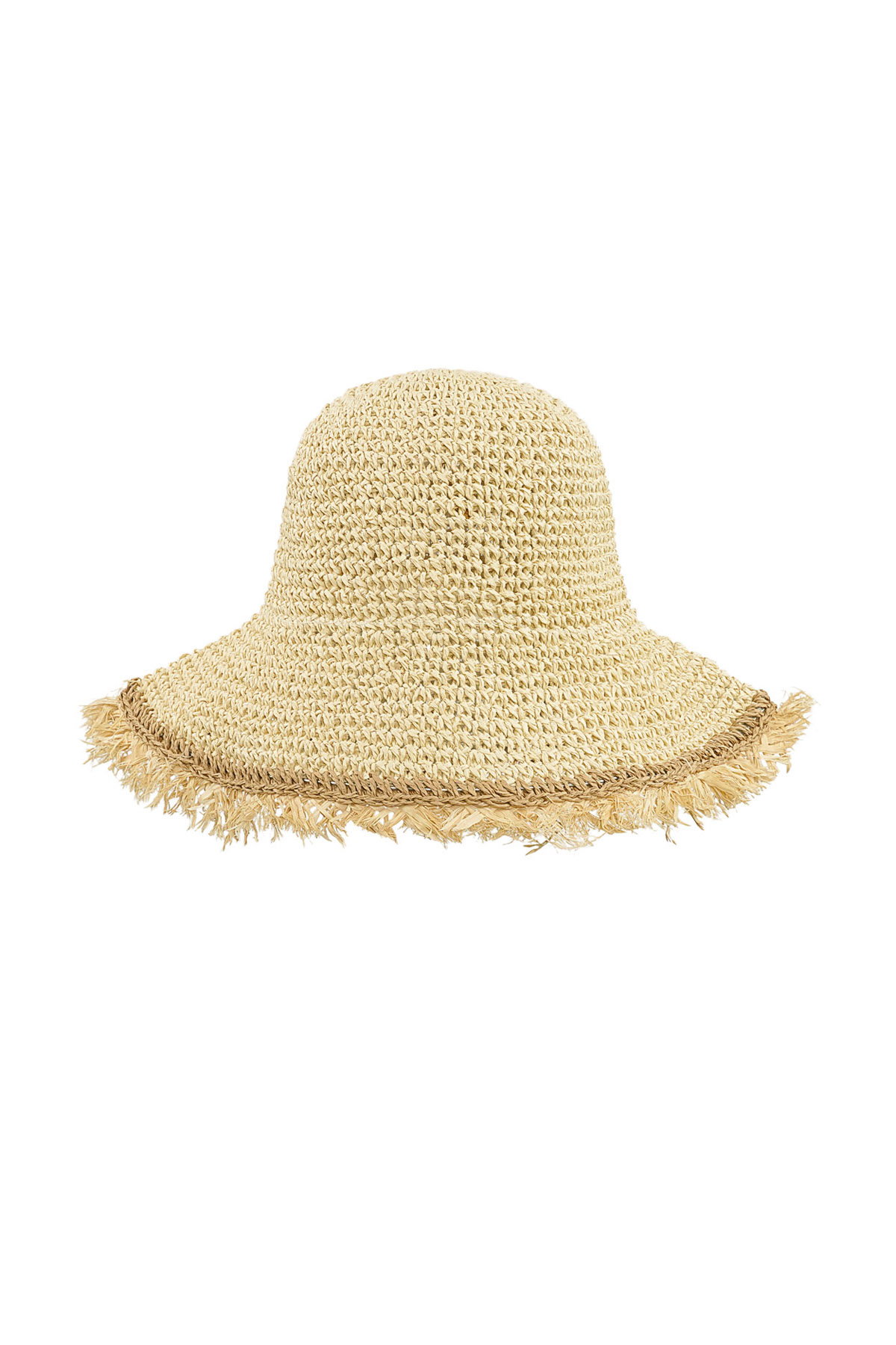 Hat with colored brim - beige 