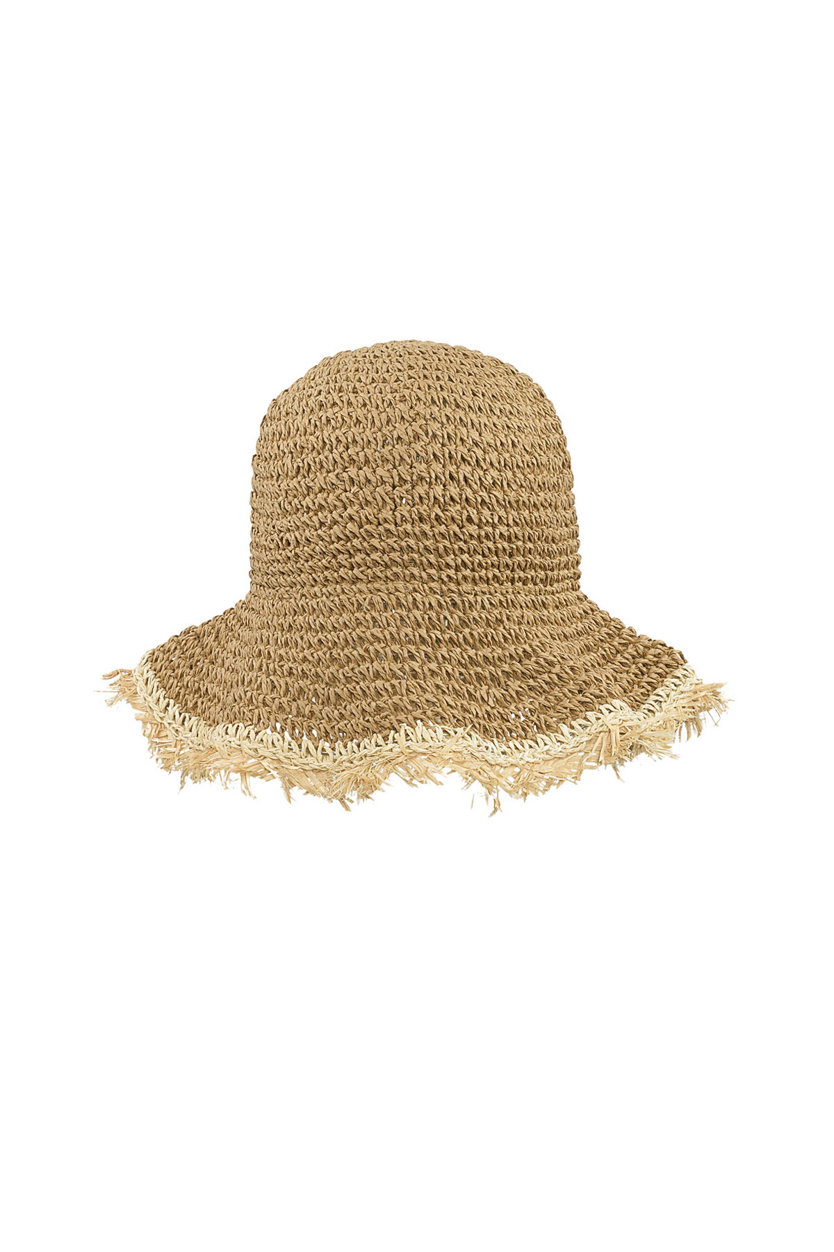 Hat with colored brim - camel  Picture4
