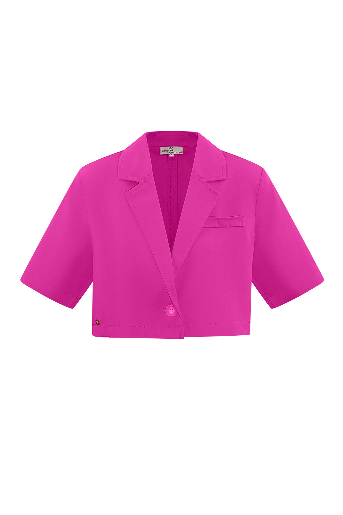 Pastel basic cropped blazer - fuchsia