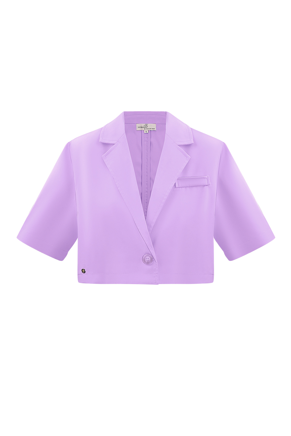 Pastel basic cropped blazer - lilac 2