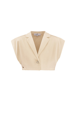 Cropped top with button - beige h5 
