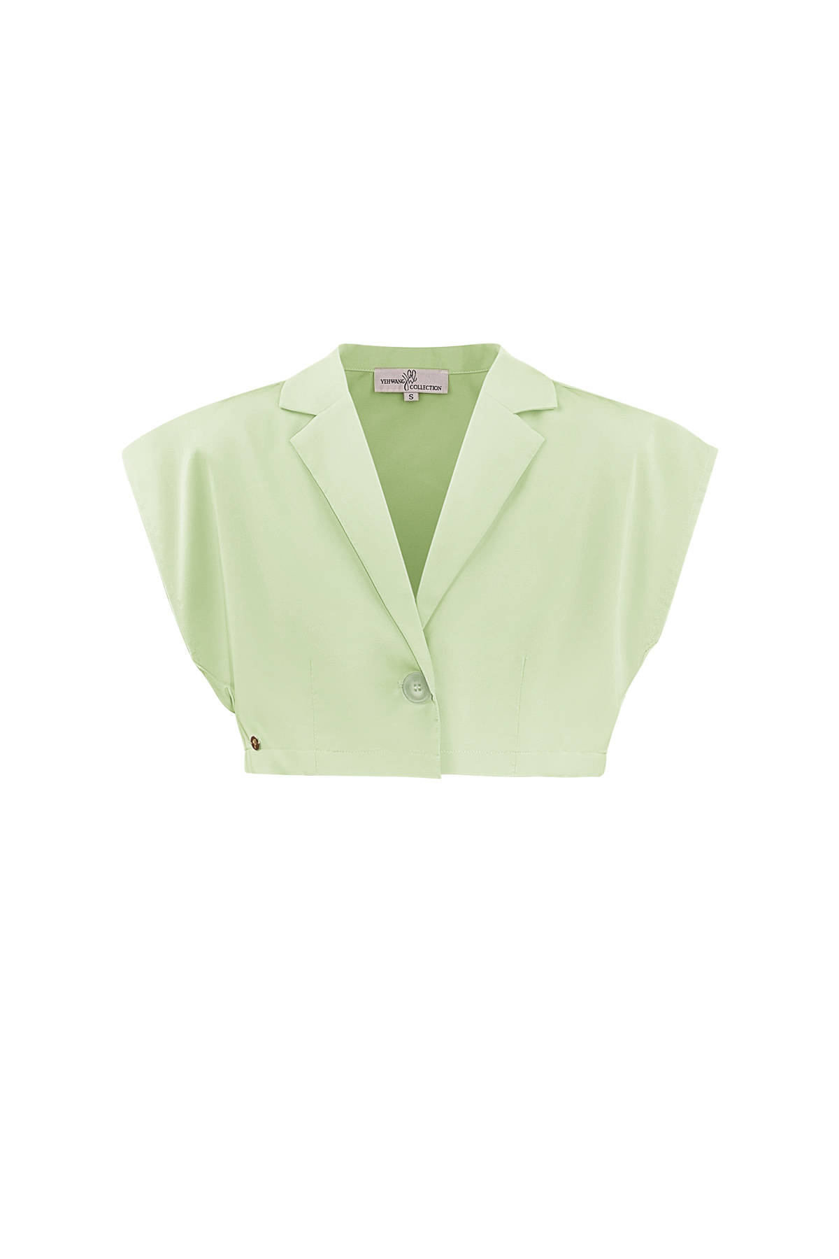 Cropped top with button - green