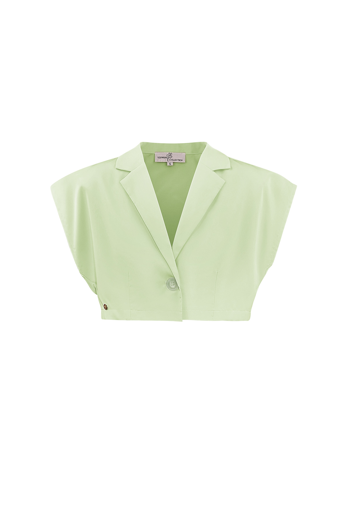 Cropped top with button - green 2