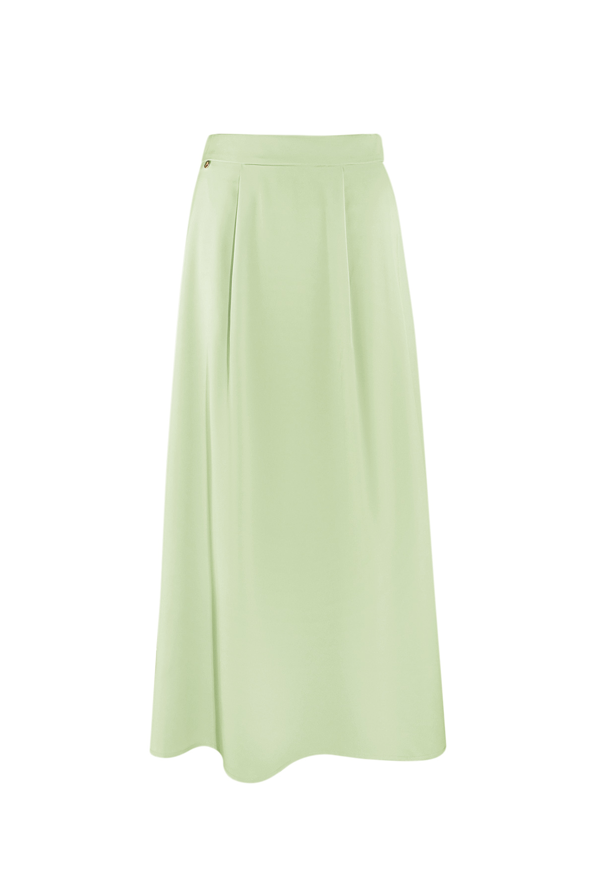 Falda larga de raso - verde
