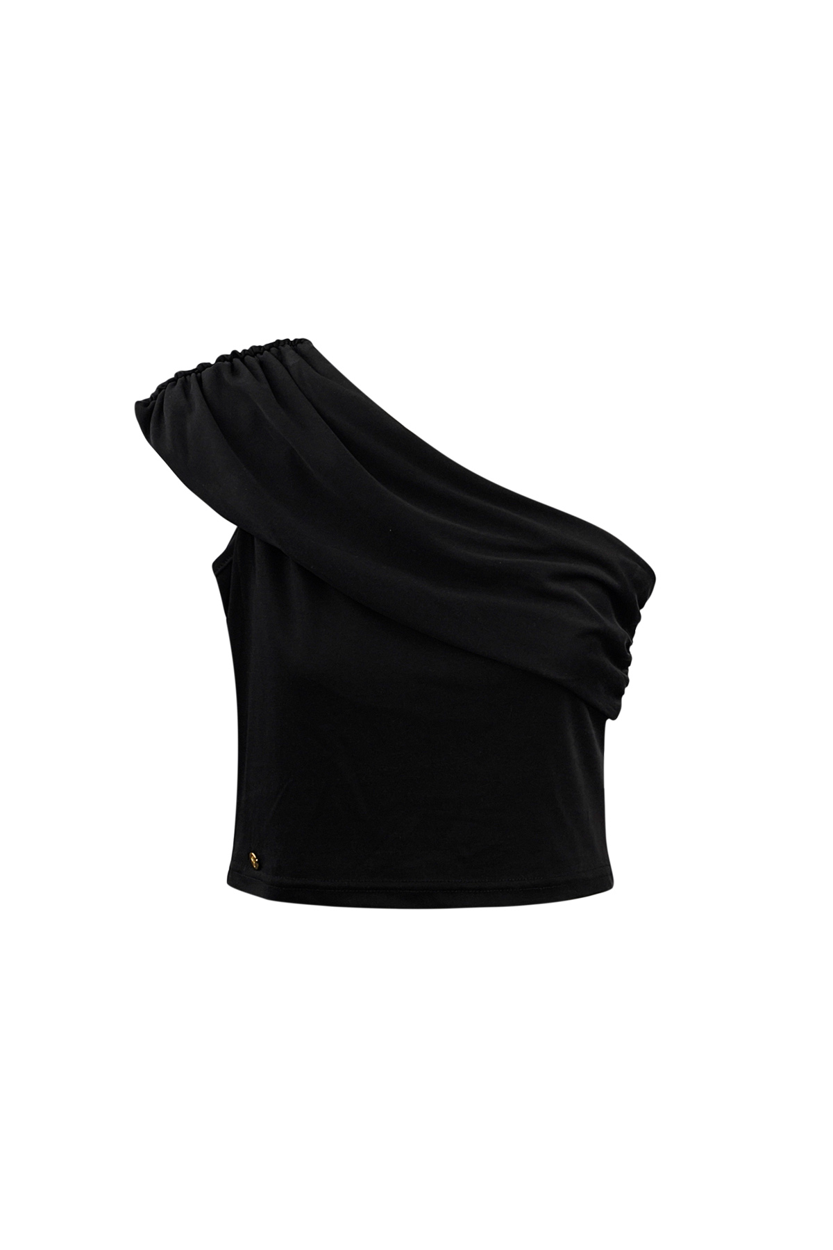 One shoulder classic top - black