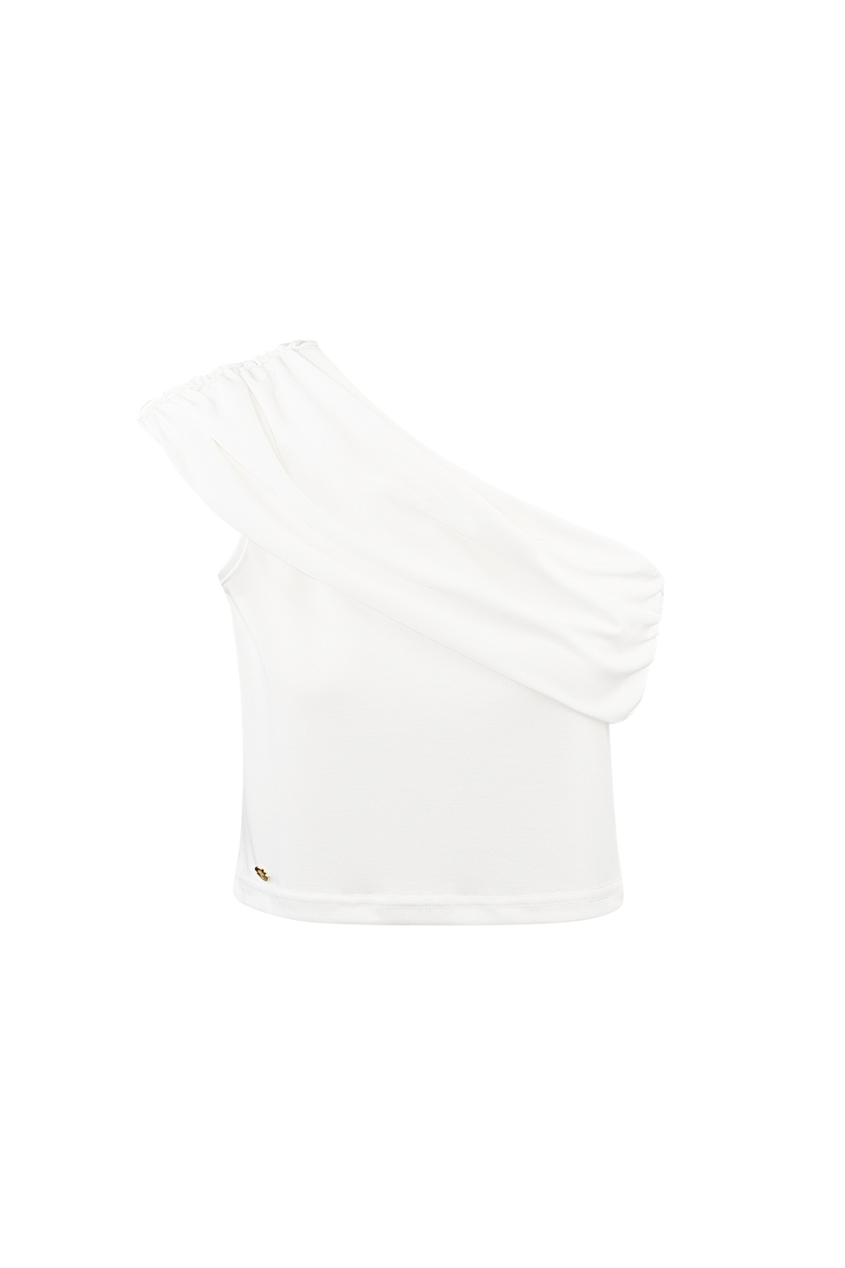 One shoulder classic top - white