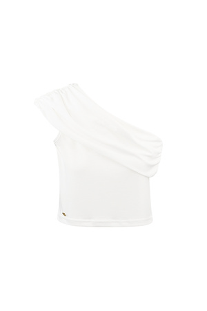 One shoulder classic top - white h5 