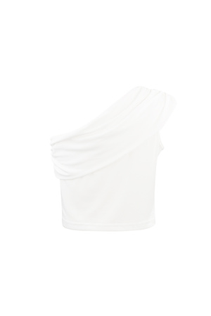 One shoulder classic top - wit h5 Afbeelding7