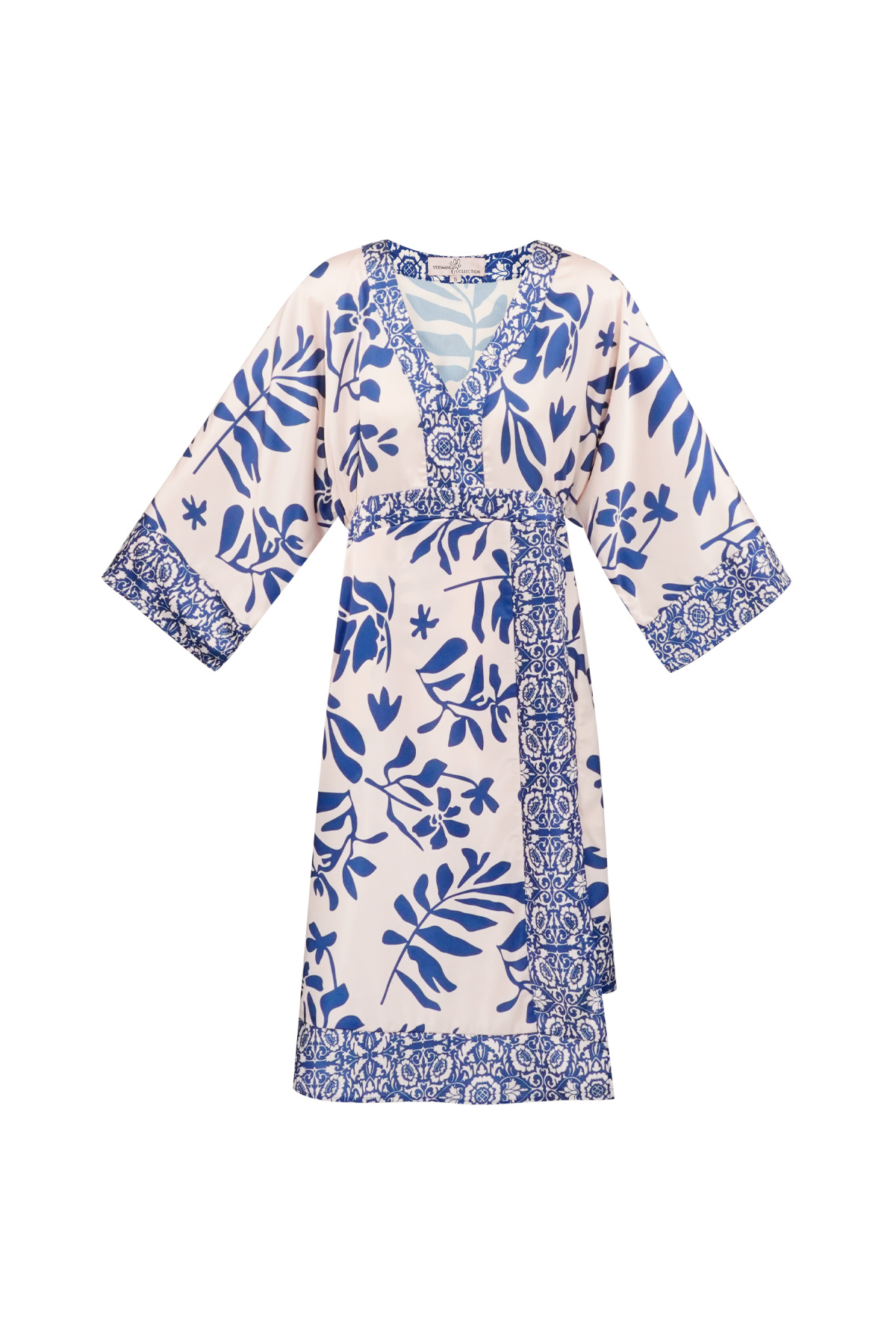Midi dress with floral print - blue