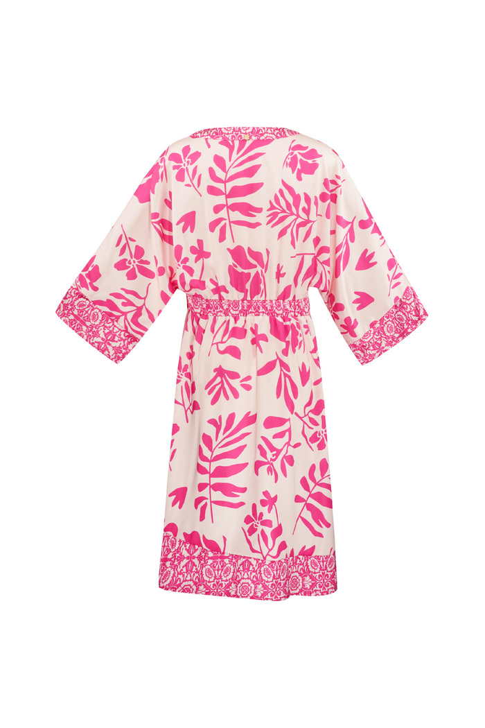 Midi-jurk met fleurige print - fuchsia Afbeelding7