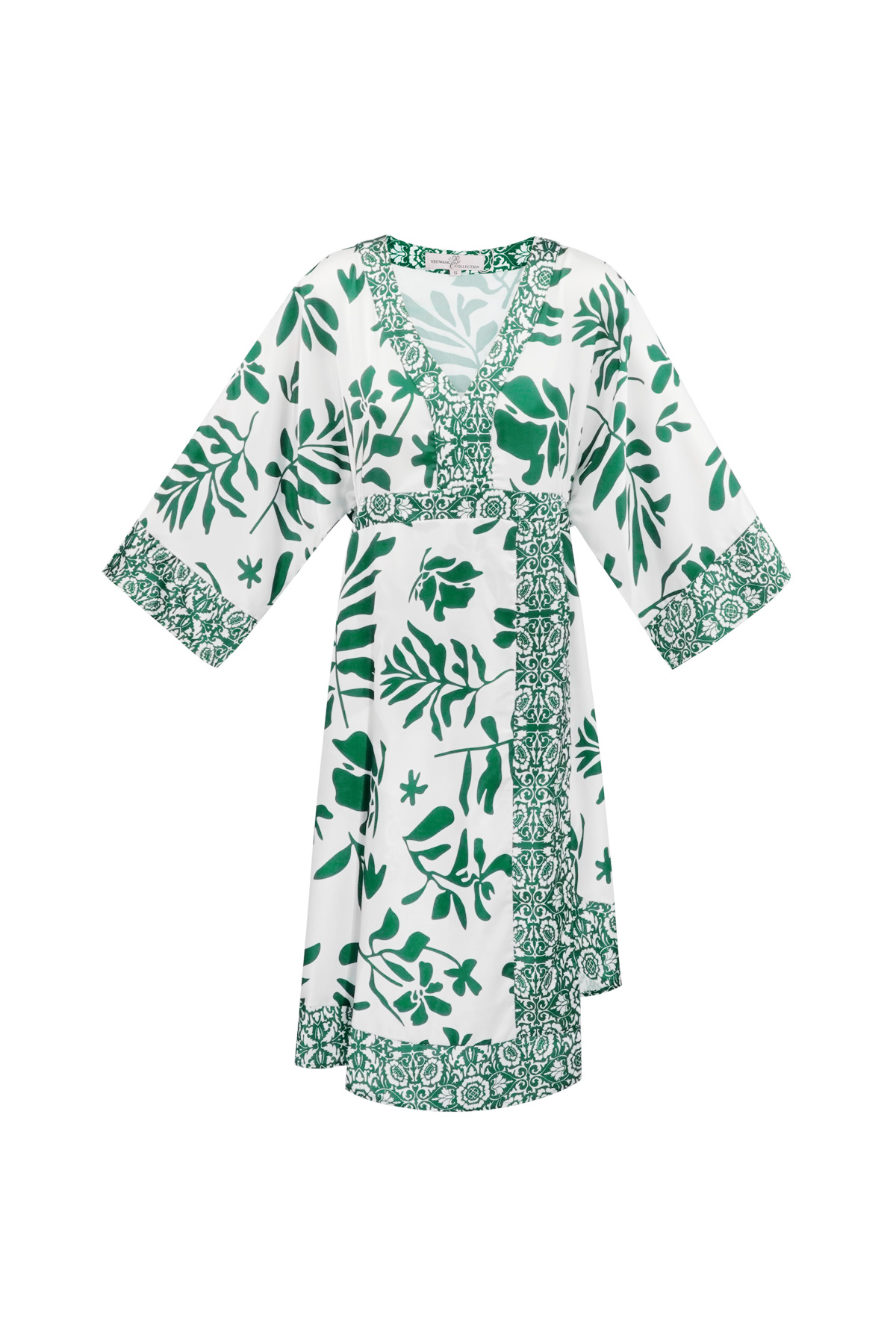 Midi-jurk met fleurige print - groen