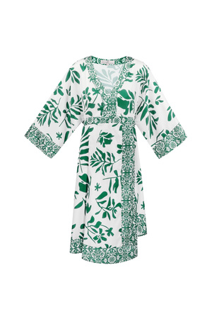 Midi-jurk met fleurige print - groen h5 