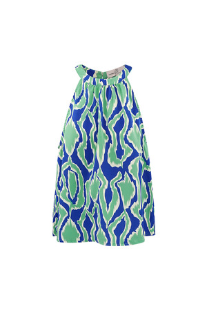 Colorful halter top with print - blue/green  h5 