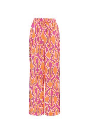 Colorful trousers with print - orange/pink  h5 