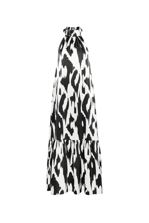 Neckholder-Kleid mit Aufdruck – Schwarz/Weiß  h5 