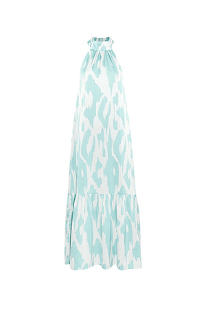 Halter dress with print - light blue  h5 