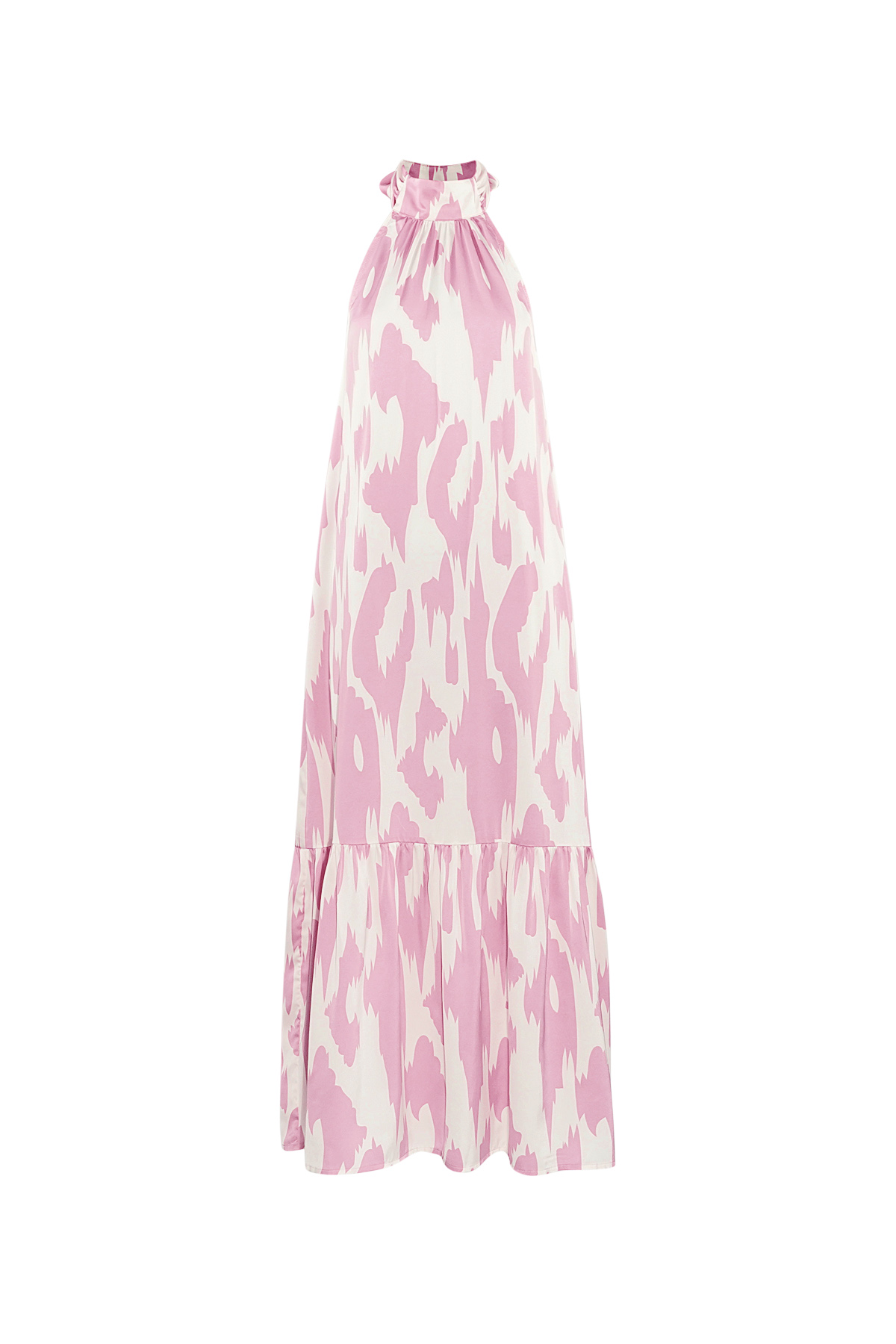 Halter dress with print - pink